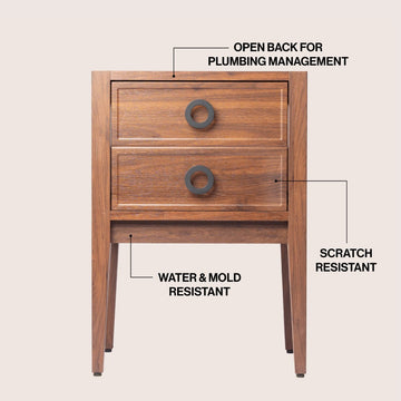 Corbin Modern Classic 1-Drawer Bath Vanity Base Only (Sink Basin Not Included)